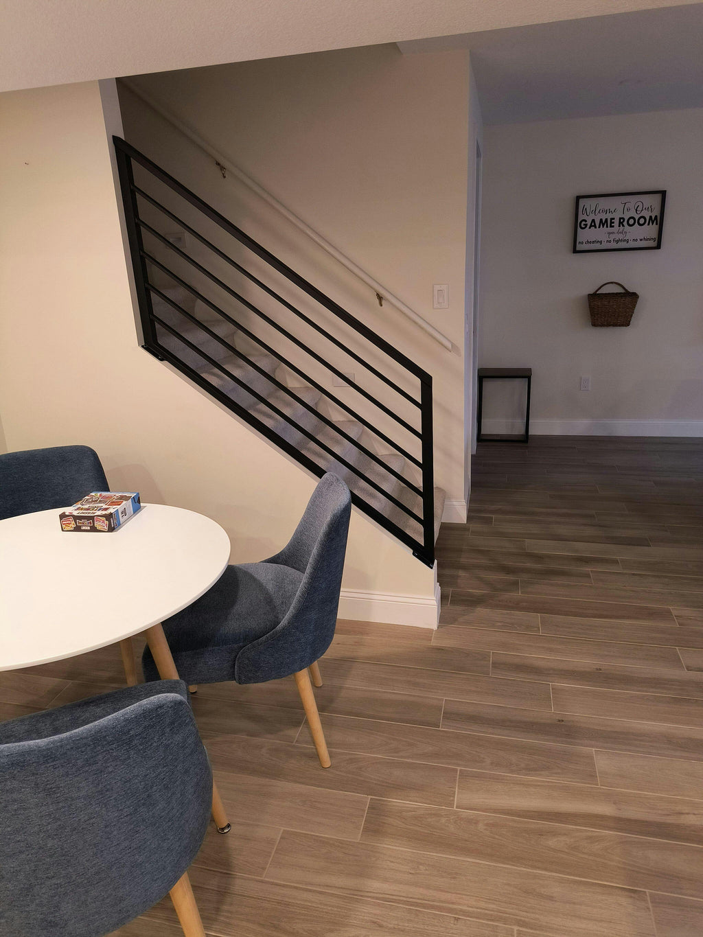 Angled Stair Railing – Sloped Horizontal Steel Banister Metal Craft