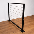 Metal Cable Railing System (Guardrail) – 2" x 1" Top Rail & Stainless Steel Cables | Modern Outdoor Railing