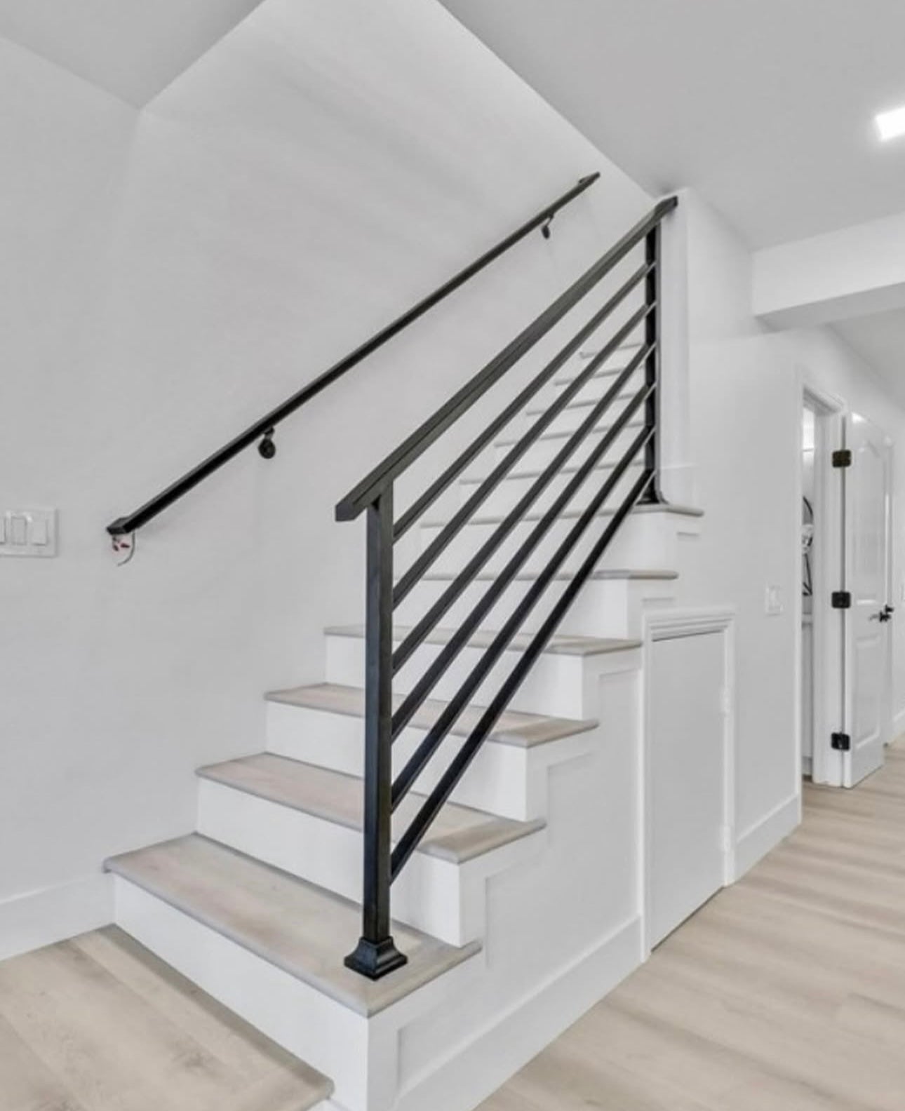 Angled Cable Stair Railing – Modern Steel Guardrail with 3/16” Cables Metal Craft