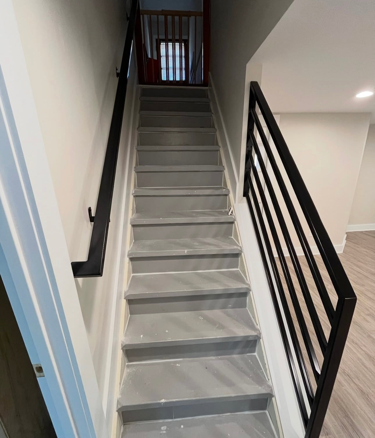 Angled Stair Railing – Sloped Horizontal Steel Banister Metal Craft