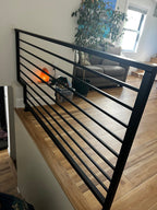 Modern Horizontal Stair Railing (Guardrail), 2"x1" Top Rail (Post On Both ends) RailCraft