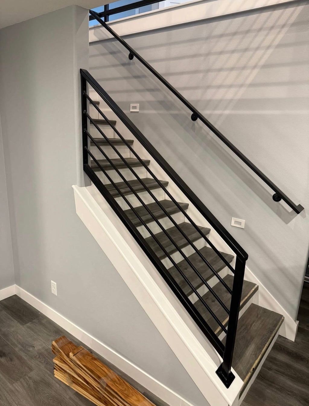 Meta Craft Modern Steel Stair Railing "2x1" Metal Craft