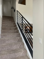 Angled Stair Railing – Sloped Horizontal Steel Banister Metal Craft