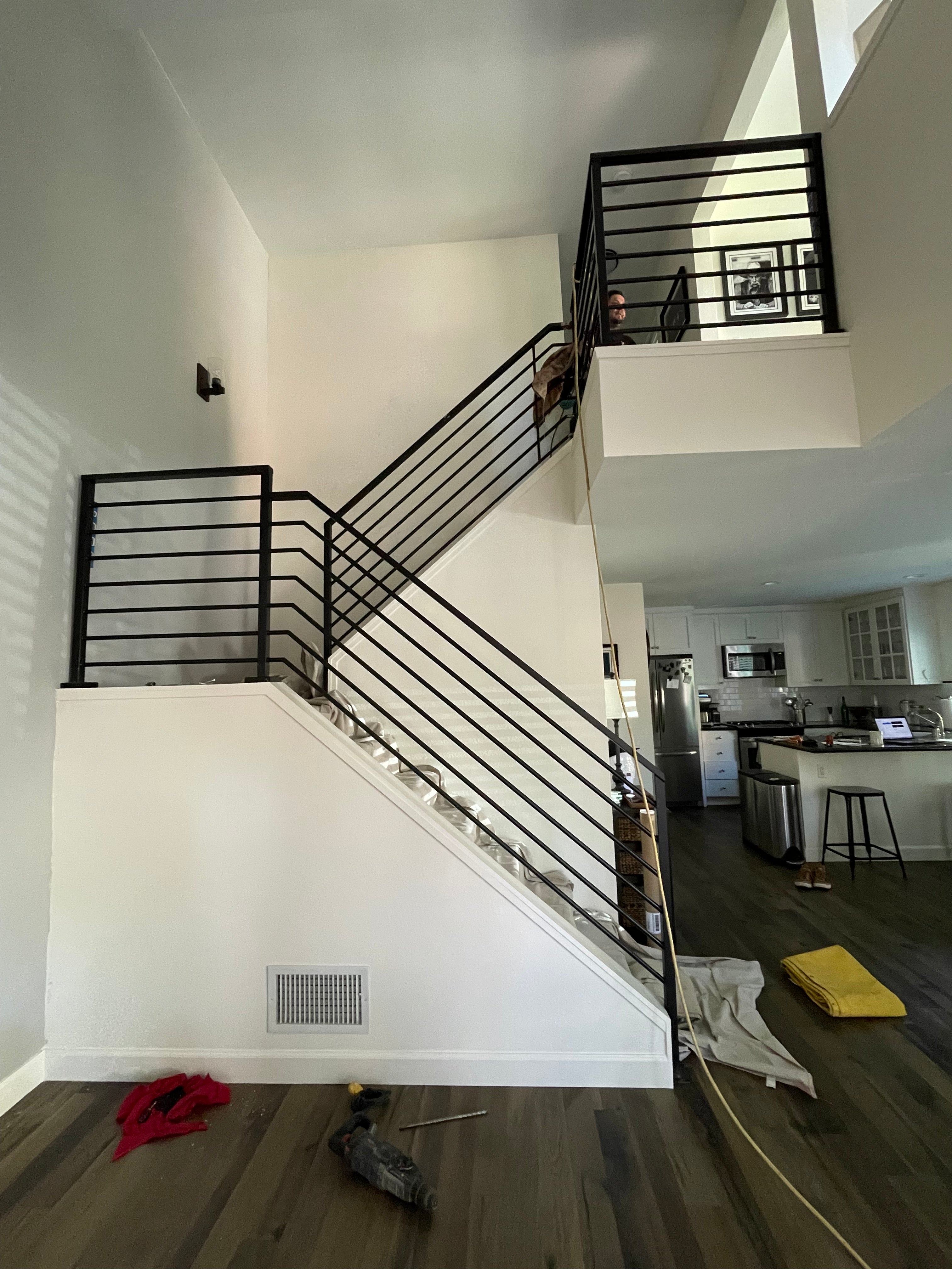 Angled Cable Stair Railing – Modern Steel Guardrail with 3/16” Cables Metal Craft