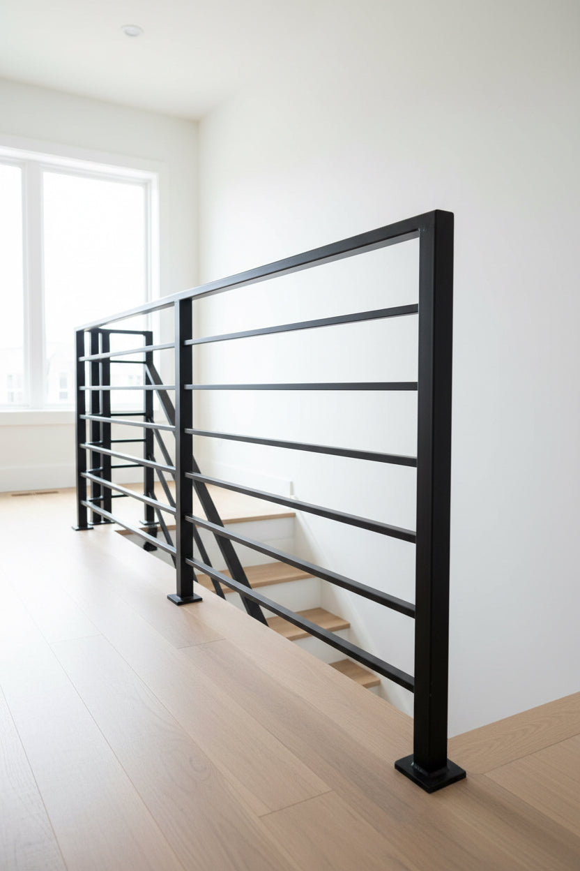 Wall-Mounted Horizontal Stair Railing Metal Craft