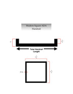 1.5"x1.5" Square Metal Handrail for Stairs RailCraft