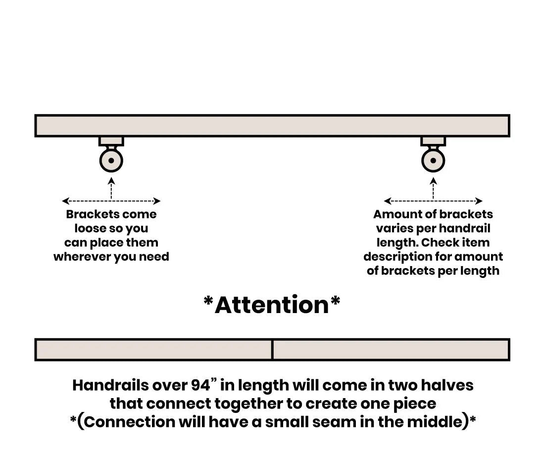 1.5"x1.5" Square Metal Handrail for Stairs RailCraft